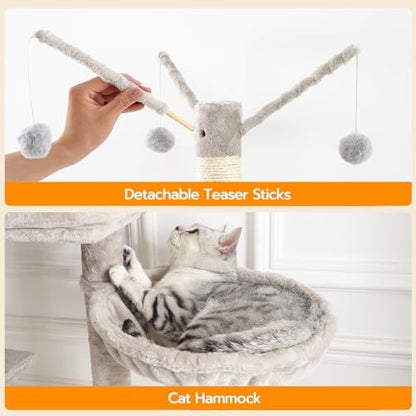 HOOBRO Cat Tree Tower with Litter Box Enclosure