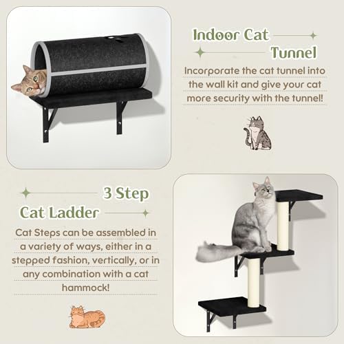 14-in-1 Cat Wall Shelves, Wall Mounted Cat Shelves, Space Saving