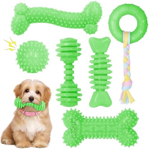 Puppy Toys, 6 Pack Dog Chew Toys, Teething Toys