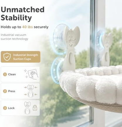 Cat Window Perch for Indoor Cloud Perch，White