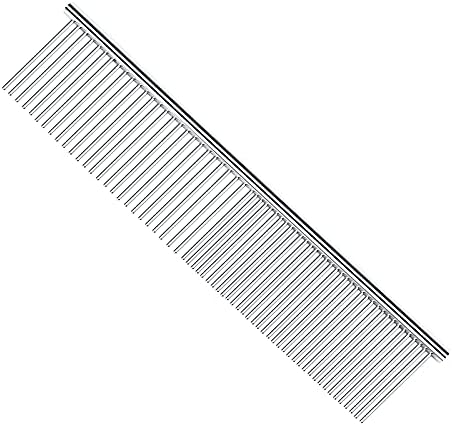 PETTOM Pet Steel Grooming Tool Poodle Finishing Butter Comb 7 1/2-inch L Silver