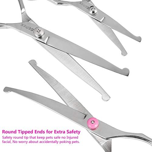 Dog Grooming Scissors Set, 4CR Stainless Steel Safety Round Tip