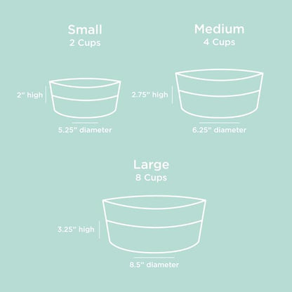 Waggo Dipper Ceramic Dog Bowl for Small and Large Breeds - Heavyweight and Durable Pet Food and Water Dish Crock, Dishwasher Safe, Modern (Cloud, Large)