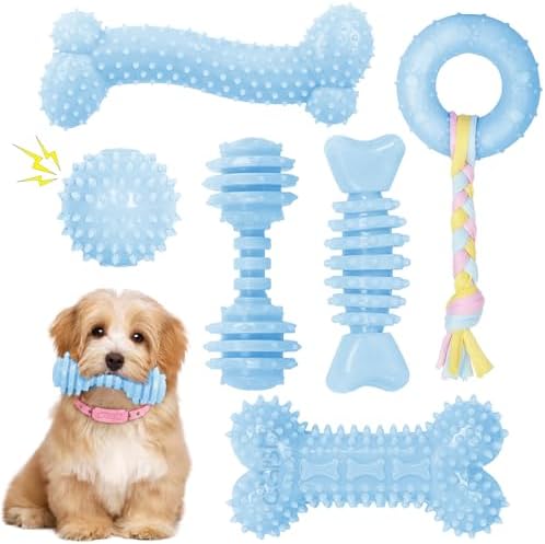 Puppy Toys, 6 Pack Dog Chew Toys, Teething Toys