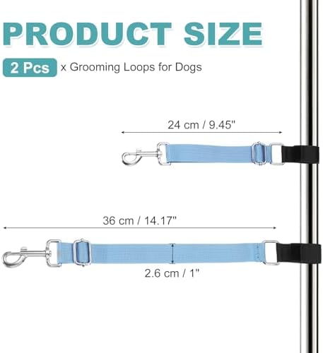 2Pcs Dog Grooming Loop, Adjustable, Sky Blue