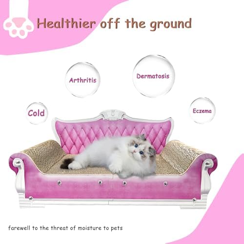 Luxury Cardboard Cat Scratcher Sofa Bed, Couch Shaped Scratching Board