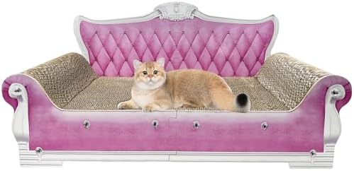Luxury Cardboard Cat Scratcher Sofa Bed, Couch Shaped Scratching Board