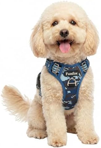 Funfox Dog Harness No Pull, Adjustable Pet Vest Harness, Super Soft Material