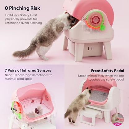 PetPivot Self Cleaning Litter Box, Open Top Automatic Cat Litter Box