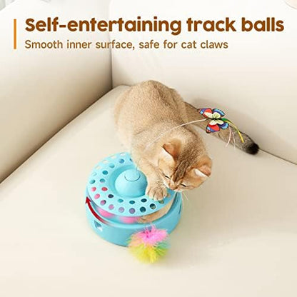 Potaroma Cat Toys 3-in-1 Automatic Interactive Kitten Toy, Fluttering Butterfly