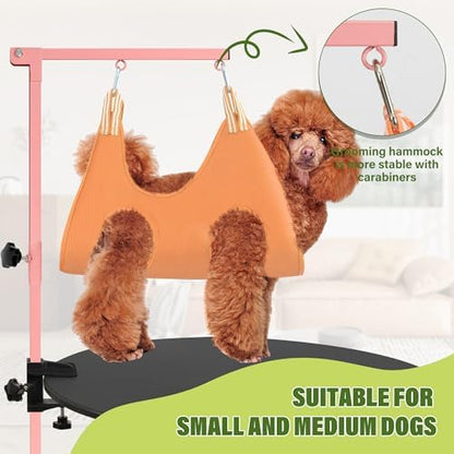 getlstub Dog Grooming Arm with Pet Grooming Hammock, Dog Grooming Stand with