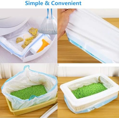 40 Count Cat Drawstring Litter Box Liners 26.6x16.7 inches 2Mils Super Thick