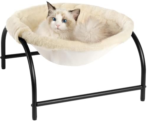 JUNSPOW Cat Bed Dog Perch Pet Hammock, 16.9in x 16.9in x 9.5in