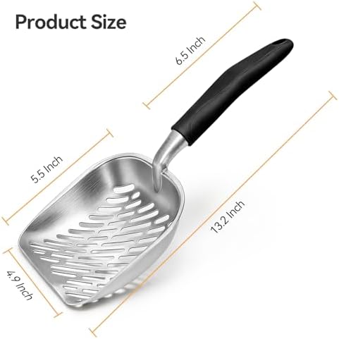 Cat Litter Scoop, Large Long Handle Kitty Metal Scooper
