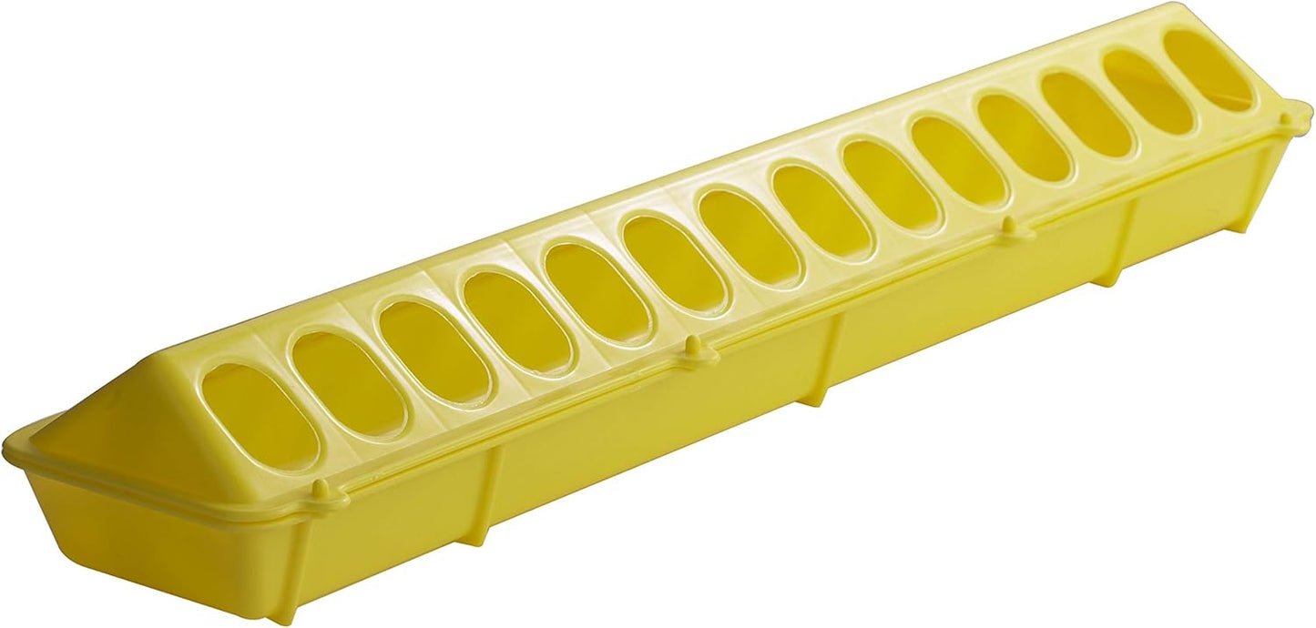 Little Giant Flip-Top Poultry Ground Feeder 20-Inch, Yellow 2-Pack