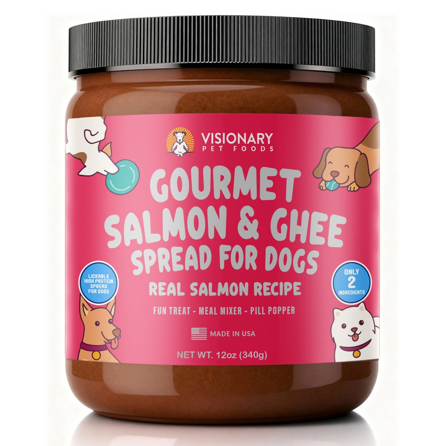 Salmon & Ghee Dog Meat Spread – High-Protein, Low-Carb Keto Treat | 12oz Jar