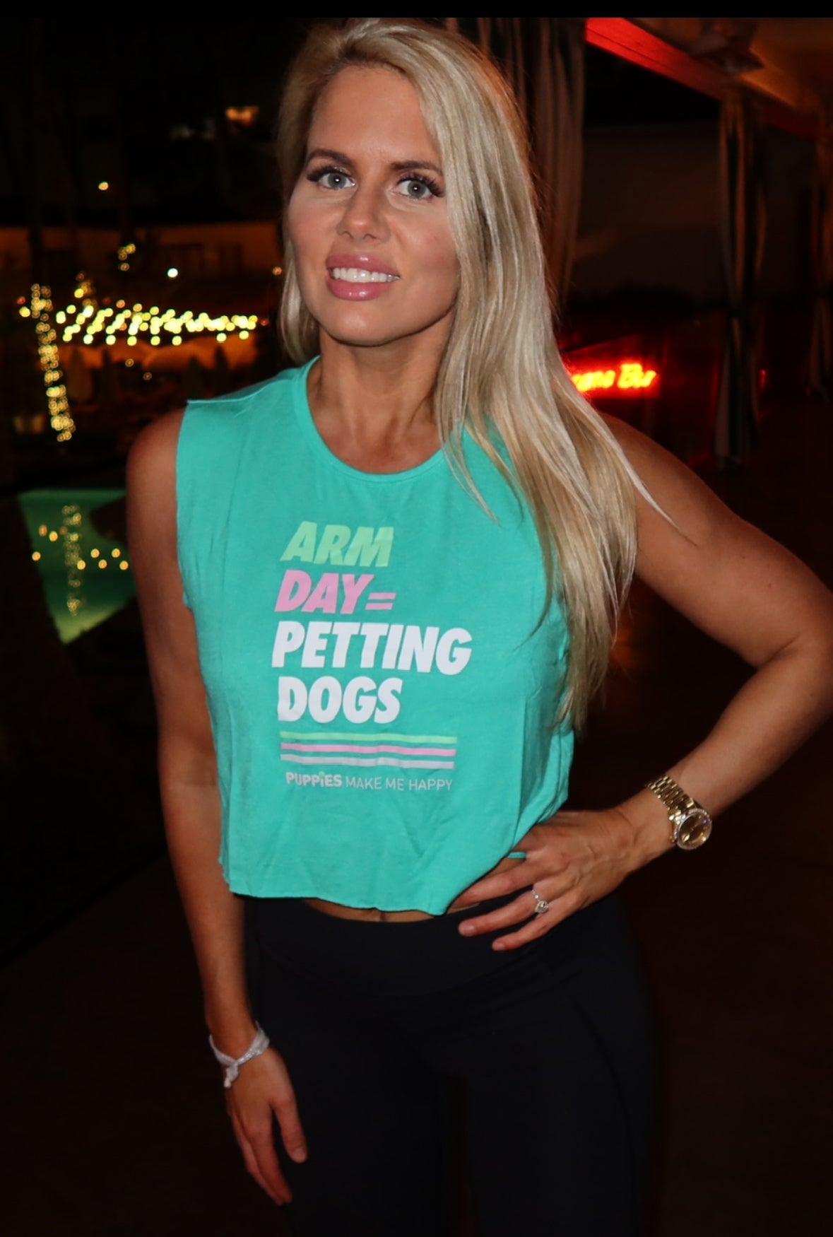Arm Day = Petting Dogs Crop Top | Gift for Active Dog Moms | Made in USA
