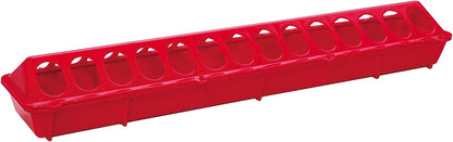 Little Giant 20" Plastic Flip-Top Poultry Ground Feeder, Red Chickens Birds