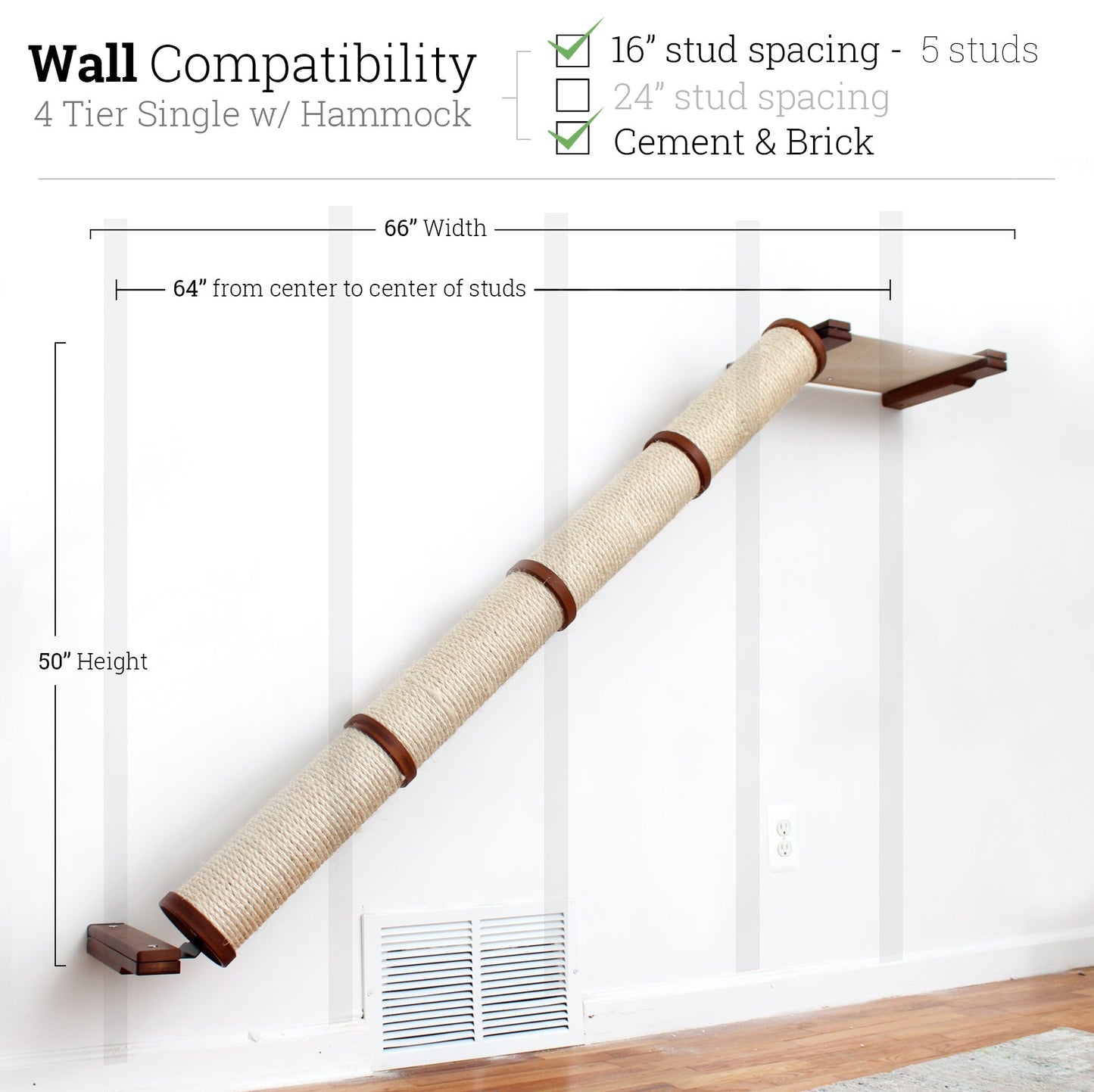 Slanted Cat Scratcher for Wall
