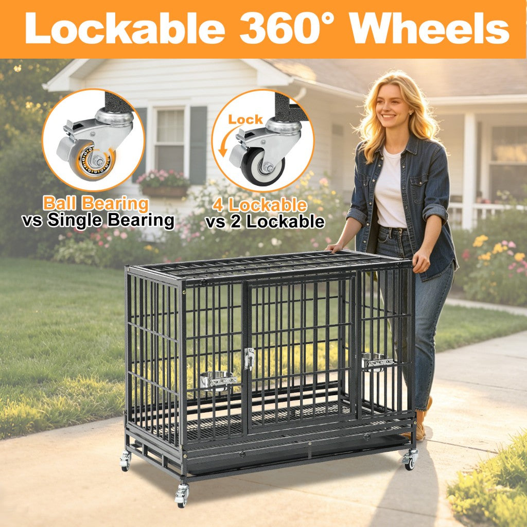 37" Stackable Heavy Duty Dog Crate 371D03