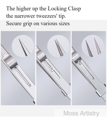 2 Pcs Set 6" Durable Stainless Steel Tweezer Set: Rust-resistant, Highly Elastic, Anti-static