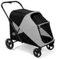 Pet Stroller 4 Wheel Dog Cat Foldable Removable Carrier 33lb Black