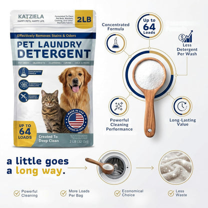 Katziela Enzyme Pet Laundry Detergent Powder – 64 Loads