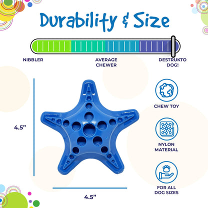 Starfish Nylon Dog Chew Toy for Aggressive Chewers | USA Made | SodaPup