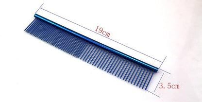 ZoCr Stainless Steel Pet Comb for Dogs Cats, Pet Grooming Comb with Different Spaced Rounded Teeth (Silvery)