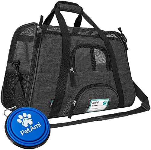 PetAmi Airline Approved Pet Carrier Cats Small Dogs, Large Heather Charcoal