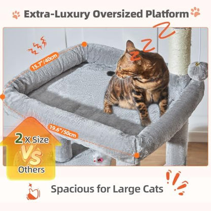 Taoqimiao Sturdy Cat Tree, 55.1In Cat Tower