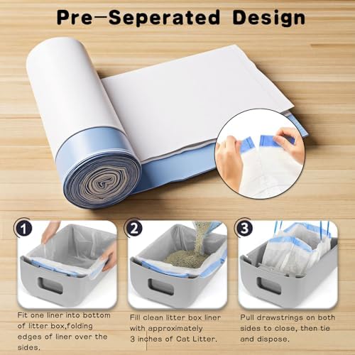 40-Pack Heavy Duty Cat Litter Box Liners