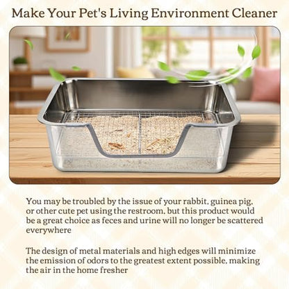 Rypet Large Stainless Steel Rabbit Litter Box Set