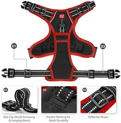 PHOEPET Upgraded No Pull Dog Harness, Reflective Adjustable Vest