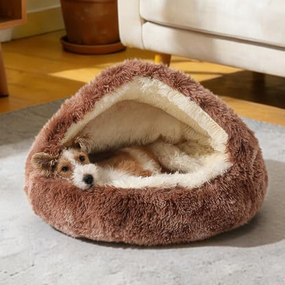 NOYAL Hooded Donut Bed, Calming Cave