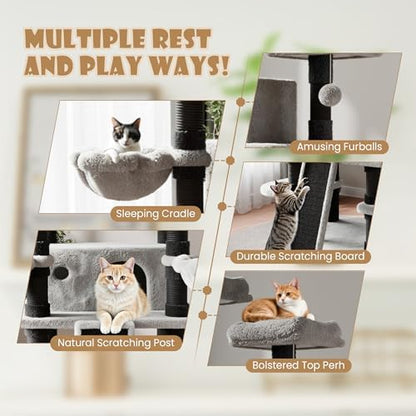SHA CERLIN 68 Inches Multi-Level Large Cat Tree