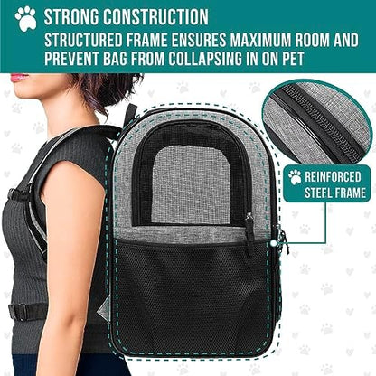 PetAmi Dog Backpack Carrier for Cats, 4-Way Entry Ventilated, 18 lbs
