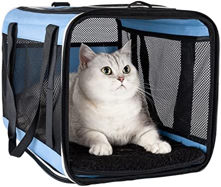 Soft Pet Carrier for Large and Medium Cats, 2 Kitties, Small Dogs. Easy to Get
