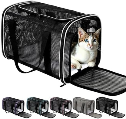 Cat Carrier, Soft-Sided Pet Carrier Bag, Breathable Mesh