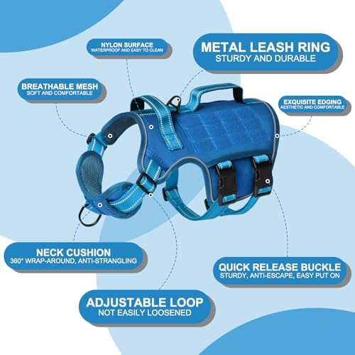 Dog Harness for Large Dogs, No Pull Tactical Vest