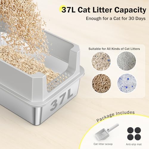 Stainless Steel Litter Box, Extra Large Litter Boxes