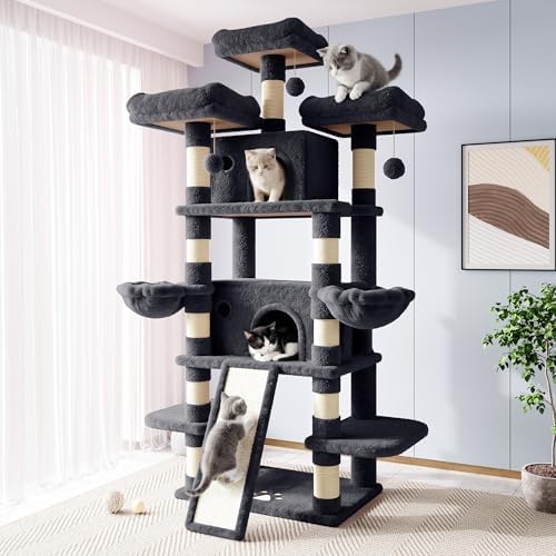 Allewie 82 Inches Large Cat Tree/House/XXL Tall Cat Towers