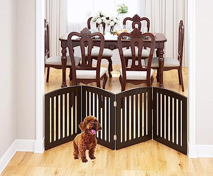 PAWLAND Wooden Freestanding Foldable Pet Gate