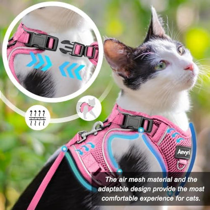 Cat Harness and Leash for Walking, The Upgrade Can be Adjusted in Four