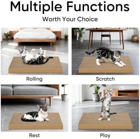 Cat Scratcher 4-Pack Refills, Large Cardboard Pads