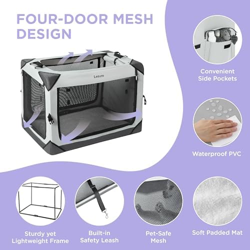 Lesure Portable Soft Collapsible Dog Crate