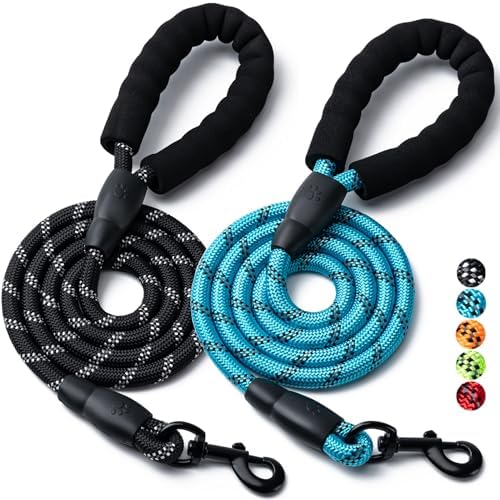 2 Pack Dog Leash, Heavy Duty Nylon Rope Pet Leashes