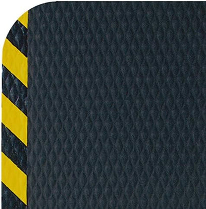 Hog Heaven 5/8 inch Black & Yellow Border 3' x 5' Nitrile Backed Anti-Fatigue Comfort Mat
