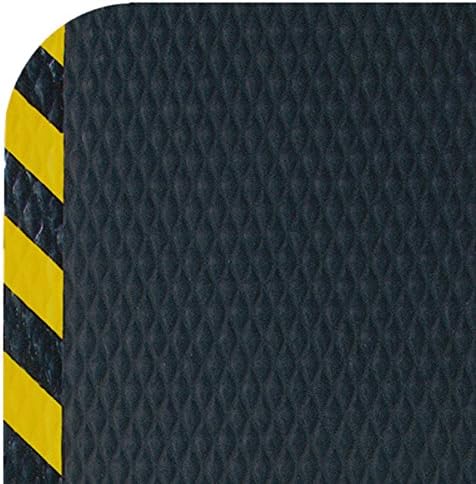 American Floor Mats Hog Heaven Premium 7/8" Black & Yellow Border 3' x 6' Nitrile Backed Anti-Fatigue Comfort Mat