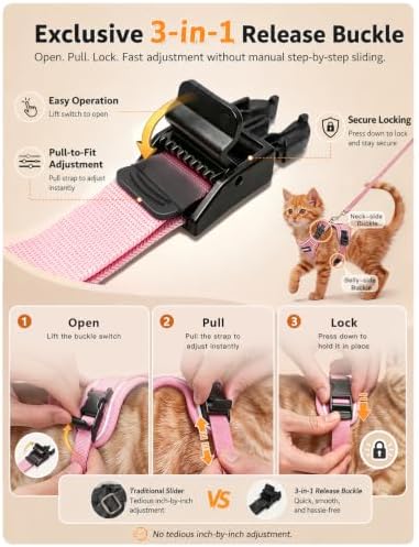 Cat Harness and Leash Set, Escape Proof Kitten Harness